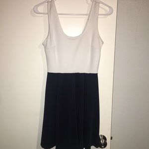 Charlotte Russe white and navy blue dress